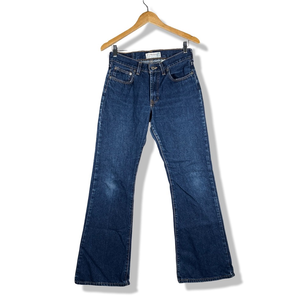 Y2K Abercrombie Fitch Bootcut Denim Jeans Womens 4 Dark Wash Casual Retro